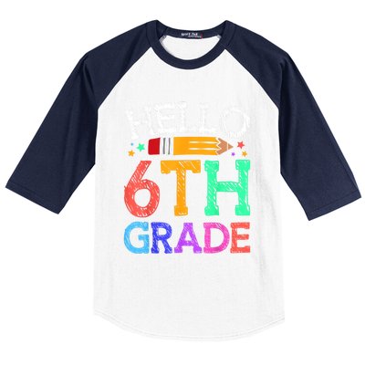 Hello Sixth 6Th Grade Back To School Students Teachers Gift Baseball Sleeve Shirt