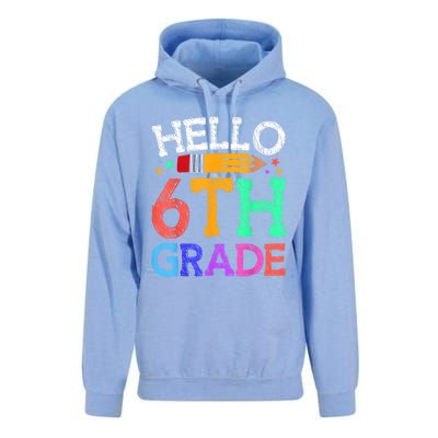 Hello Sixth 6Th Grade Back To School Students Teachers Gift Unisex Surf Hoodie