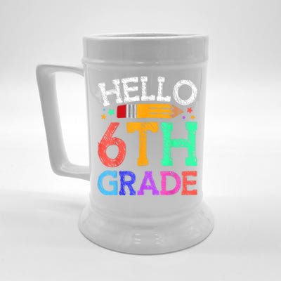 Hello Sixth 6Th Grade Back To School Students Teachers Gift Beer Stein