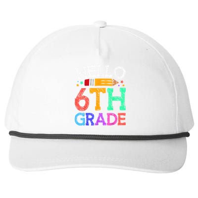 Hello Sixth 6Th Grade Back To School Students Teachers Gift Snapback Five-Panel Rope Hat