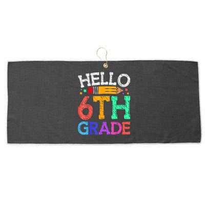 Hello Sixth 6Th Grade Back To School Students Teachers Gift Large Microfiber Waffle Golf Towel