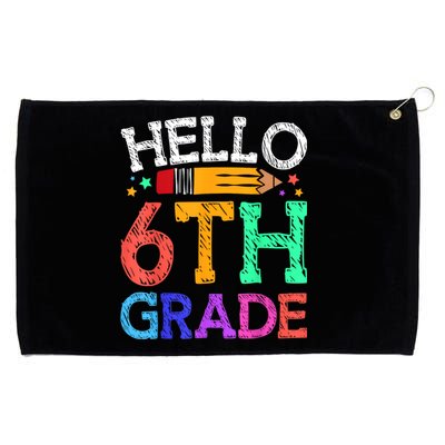 Hello Sixth 6Th Grade Back To School Students Teachers Gift Grommeted Golf Towel