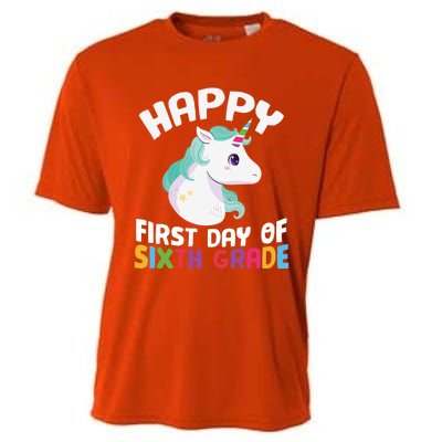 Happy Sixth 6Th Grade Back School 1St Day Of School Unicorn Gift Cooling Performance Crew T-Shirt