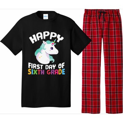 Happy Sixth 6Th Grade Back School 1St Day Of School Unicorn Gift Pajama Set