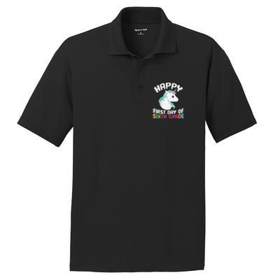 Happy Sixth 6Th Grade Back School 1St Day Of School Unicorn Gift PosiCharge RacerMesh Polo