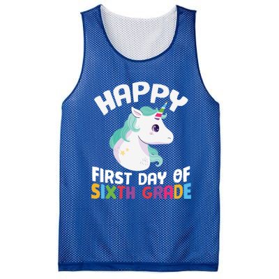 Happy Sixth 6Th Grade Back School 1St Day Of School Unicorn Gift Mesh Reversible Basketball Jersey Tank