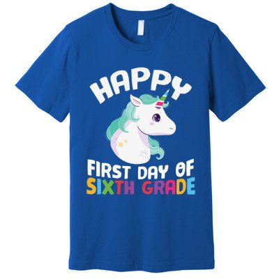 Happy Sixth 6Th Grade Back School 1St Day Of School Unicorn Gift Premium T-Shirt