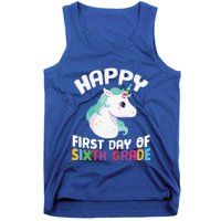 Happy Sixth 6Th Grade Back School 1St Day Of School Unicorn Gift Tank Top