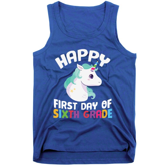 Happy Sixth 6Th Grade Back School 1St Day Of School Unicorn Gift Tank Top