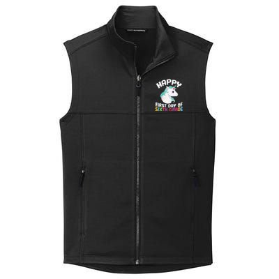 Happy Sixth 6Th Grade Back School 1St Day Of School Unicorn Gift Collective Smooth Fleece Vest