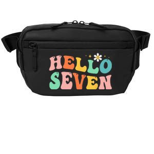 Hello Seven 7 Year Old 7th Birthday Girl Age 7 BDay Groovy Crossbody Pack