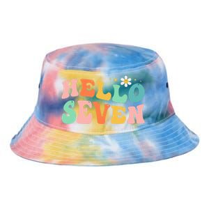 Hello Seven 7 Year Old 7th Birthday Girl Age 7 BDay Groovy Tie Dye Newport Bucket Hat