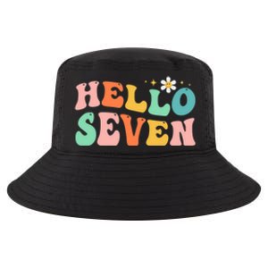 Hello Seven 7 Year Old 7th Birthday Girl Age 7 BDay Groovy Cool Comfort Performance Bucket Hat