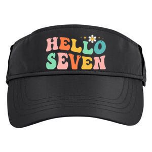 Hello Seven 7 Year Old 7th Birthday Girl Age 7 BDay Groovy Adult Drive Performance Visor