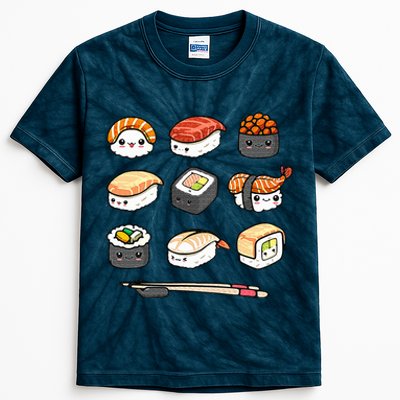 Happy Sushi Anime Kawaii Set Japanese Food Lover Otaku Manga  Kids Tie-Dye T-Shirt