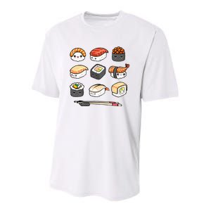 Happy Sushi Anime Kawaii Set Japanese Food Lover Otaku Manga  Youth Performance Sprint T-Shirt