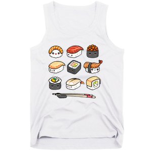 Happy Sushi Anime Kawaii Set Japanese Food Lover Otaku Manga  Tank Top