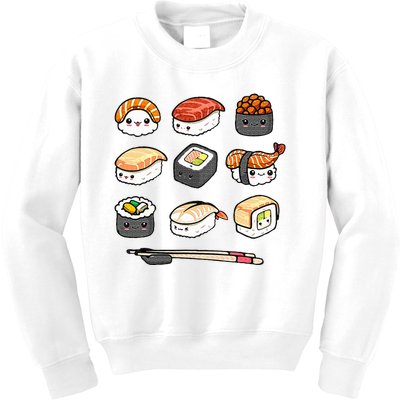 Happy Sushi Anime Kawaii Set Japanese Food Lover Otaku Manga  Kids Sweatshirt