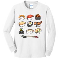 Happy Sushi Anime Kawaii Set Japanese Food Lover Otaku Manga  Kids Long Sleeve Shirt