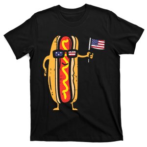 Hotdog Sunglasses American Flag USA Funny 4th Of July Fourth T-Shirt