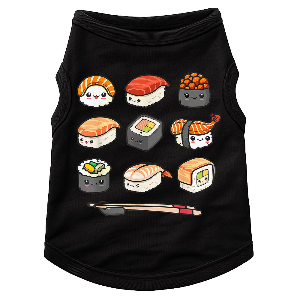 Happy Sushi Anime Kawaii Set Japanese Food Lover Otaku Manga Doggie Tank
