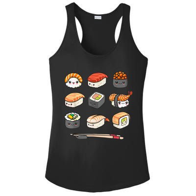 Happy Sushi Anime Kawaii Set Japanese Food Lover Otaku Manga Ladies PosiCharge Competitor Racerback Tank