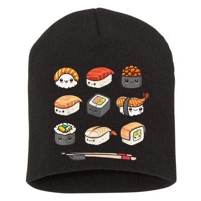 Happy Sushi Anime Kawaii Set Japanese Food Lover Otaku Manga Short Acrylic Beanie