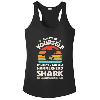 Hammerhead Shark Always Be Yourself Retro Vintage Ladies PosiCharge Competitor Racerback Tank