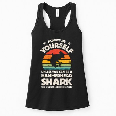 Hammerhead Shark Always Be Yourself Retro Vintage Womens Tank Top