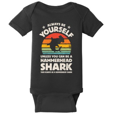 Hammerhead Shark Always Be Yourself Retro Vintage Baby Bodysuit