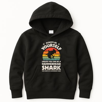 Hammerhead Shark Always Be Yourself Retro Vintage Kids Hoodie
