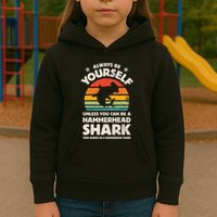 Hammerhead Shark Always Be Yourself Retro Vintage Kids Hoodie