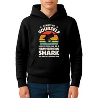 Hammerhead Shark Always Be Yourself Retro Vintage Kids Hoodie