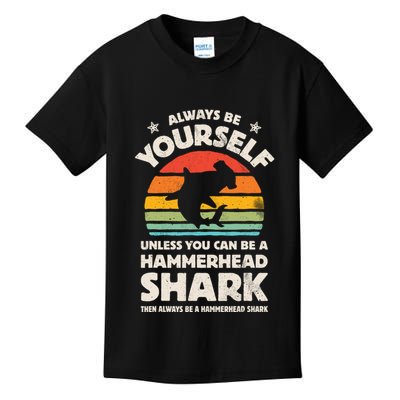 Hammerhead Shark Always Be Yourself Retro Vintage Kids T-Shirt