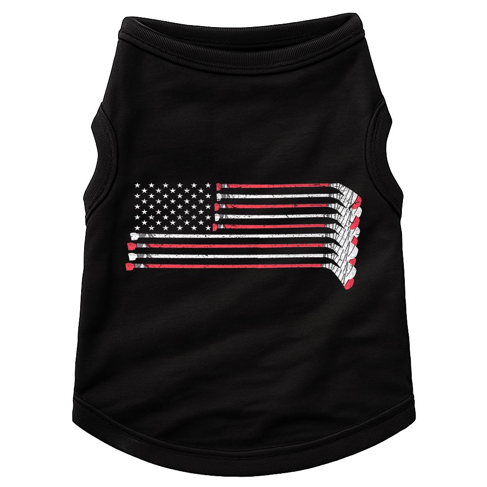 Hockey Sticks American Flag Doggie Tank