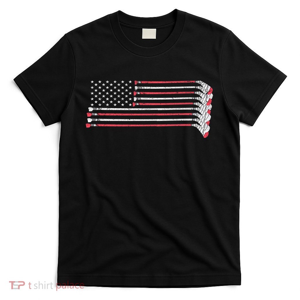 Hockey Sticks American Flag T-Shirt