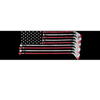 Hockey Sticks American Flag Bumper Sticker