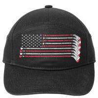 Hockey Sticks American Flag 7-Panel Snapback Hat