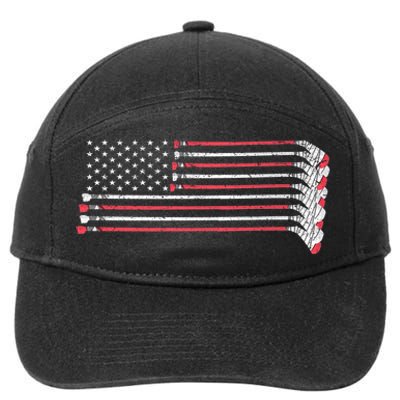 Hockey Sticks American Flag 7-Panel Snapback Hat