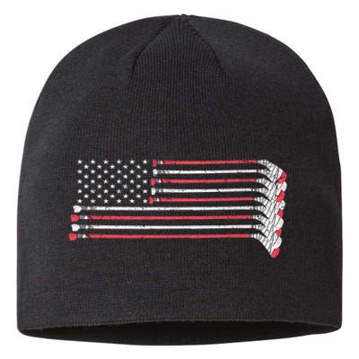 Hockey Sticks American Flag Sustainable Beanie