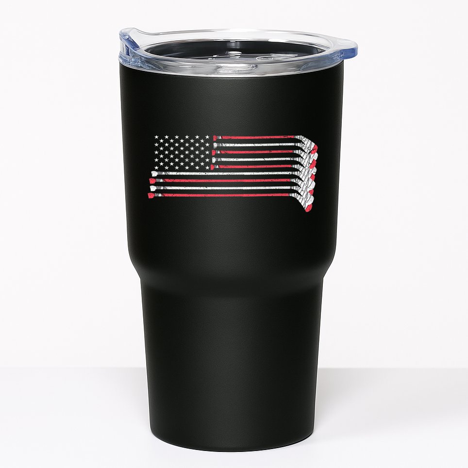 Hockey Sticks American Flag Tumbler