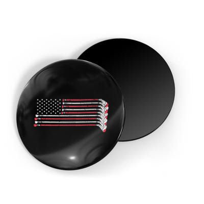 Hockey Sticks American Flag Magnet