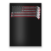 Hockey Sticks American Flag Poster