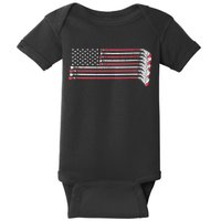 Hockey Sticks American Flag Baby Bodysuit