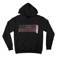 Hockey Sticks American Flag Tall Hoodie