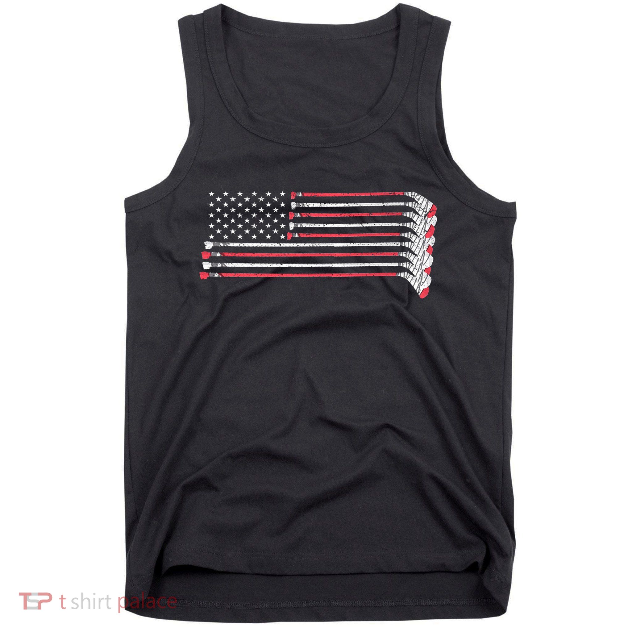 Hockey Sticks American Flag Tank Top