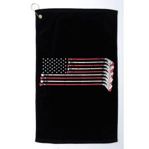 Hockey Sticks American Flag Platinum Collection Golf Towel