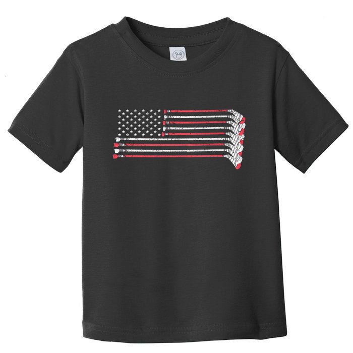 Hockey Sticks American Flag Toddler T-Shirt