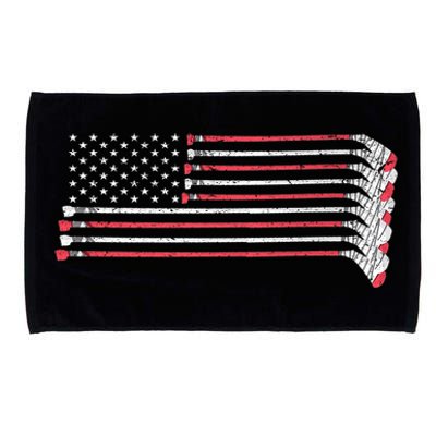 Hockey Sticks American Flag Microfiber Hand Towel