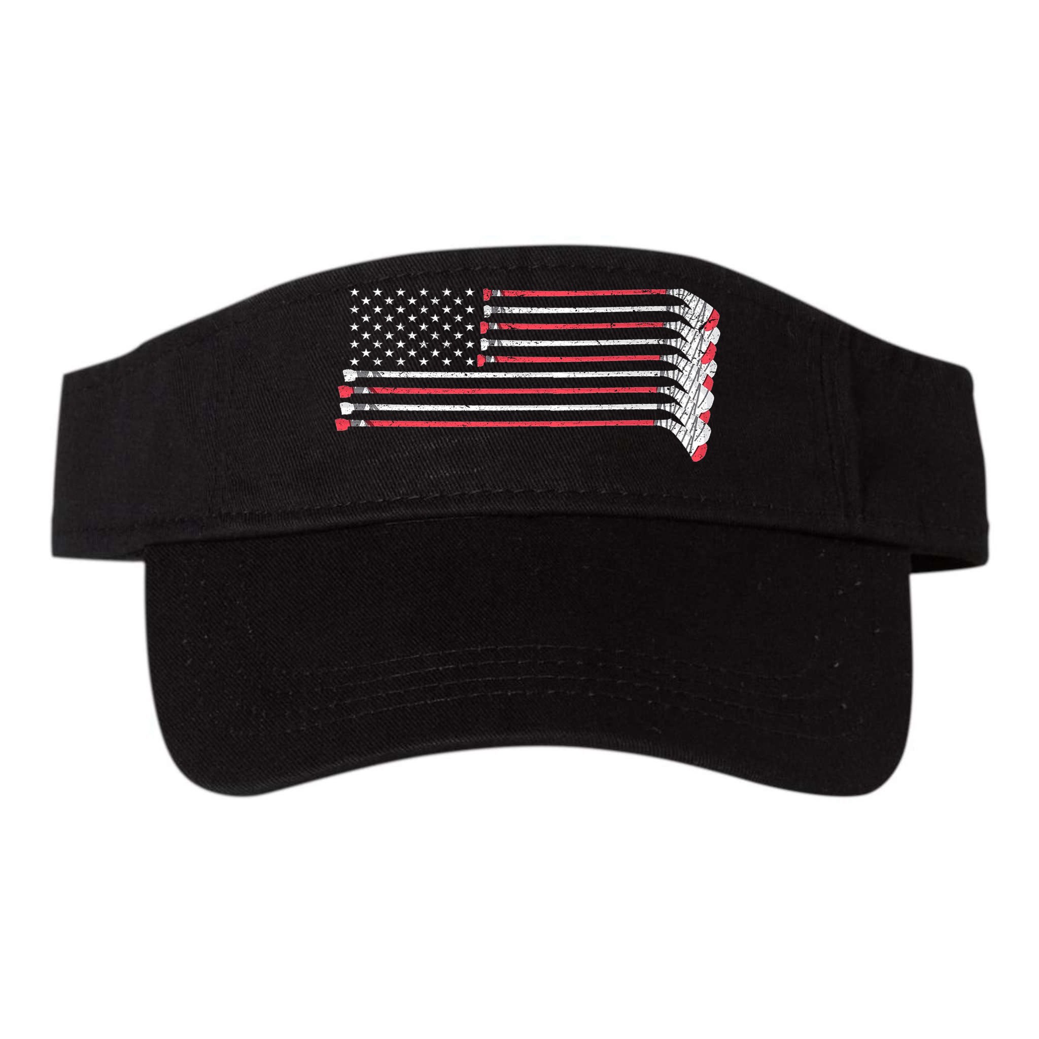 Hockey Sticks American Flag Visor
